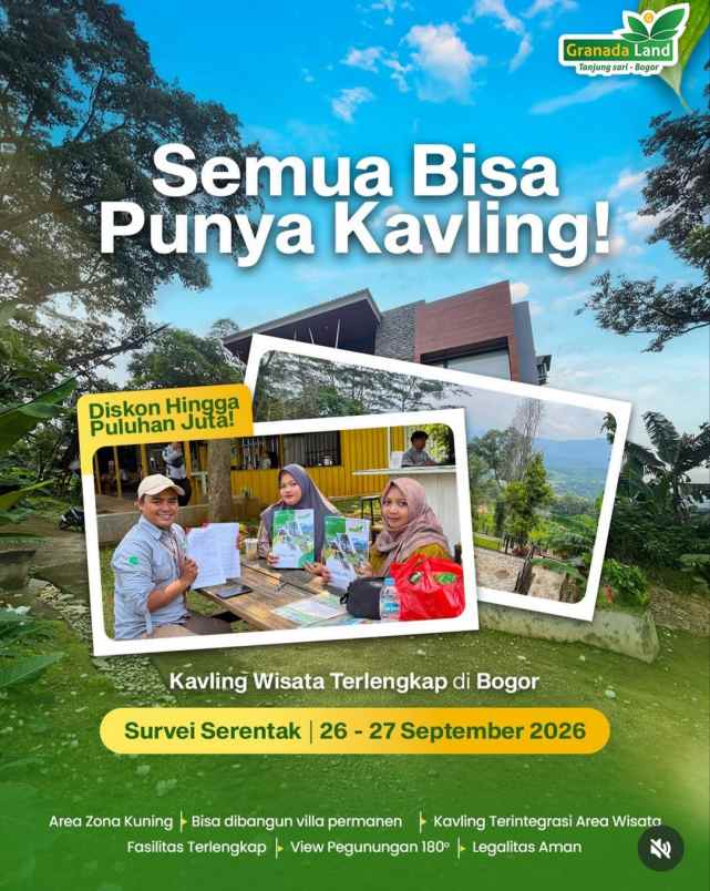 kavling ekslusif dikawasan wisata puncak dua bogor