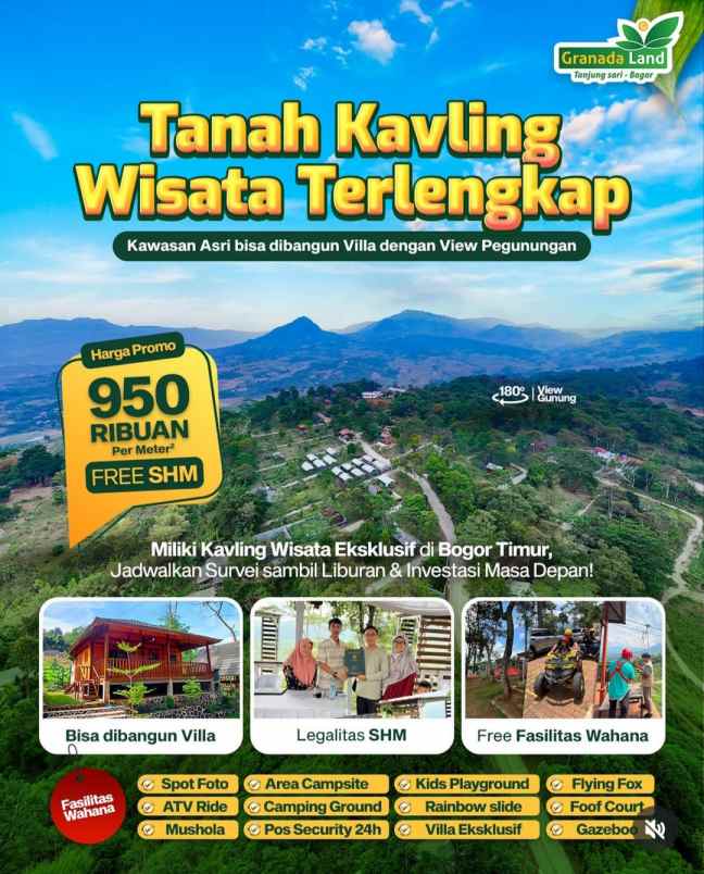 kavling ekslusif dikawasan wisata puncak dua bogor
