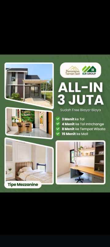 panorama taman sari perumahan lokasi dekat pintu tol