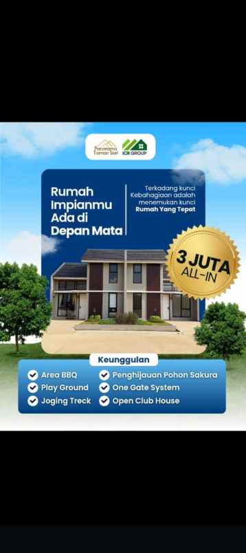 panorama taman sari perumahan lokasi dekat pintu tol