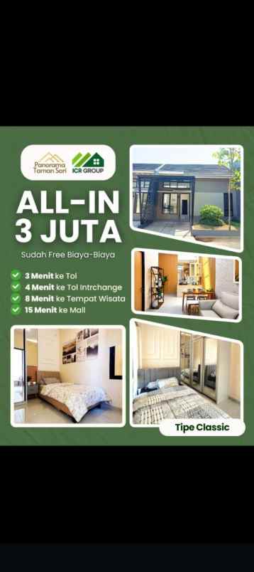 panorama taman sari perumahan lokasi dekat pintu tol