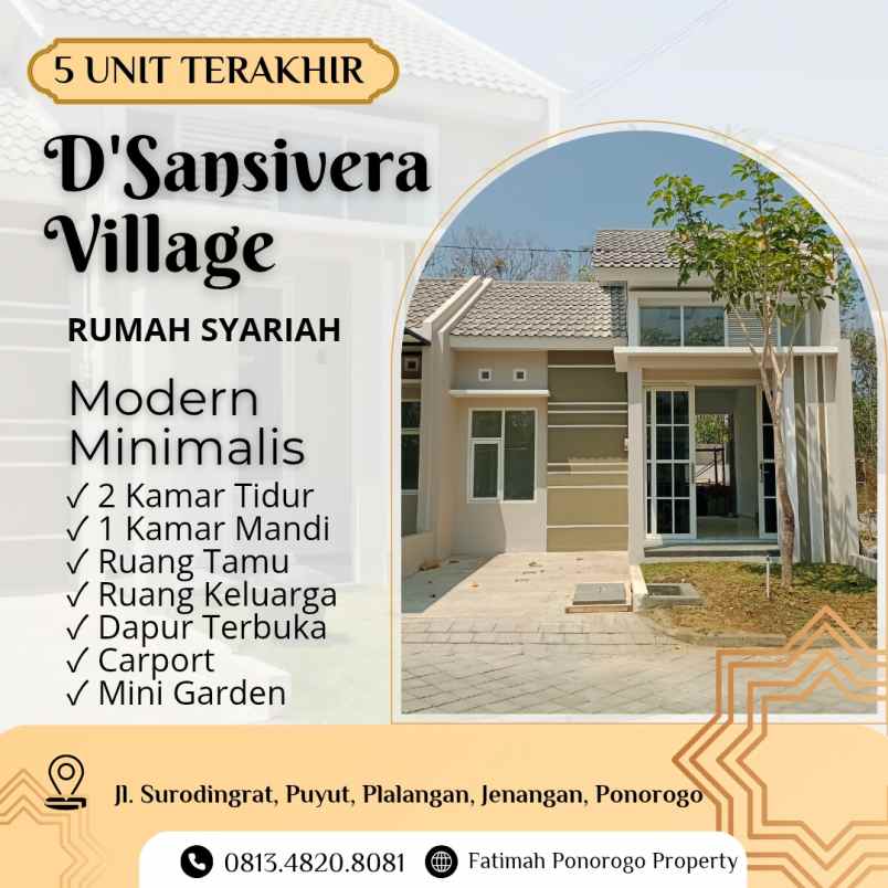 rumah baru syariah minimalis harga ekonomis ponorogo