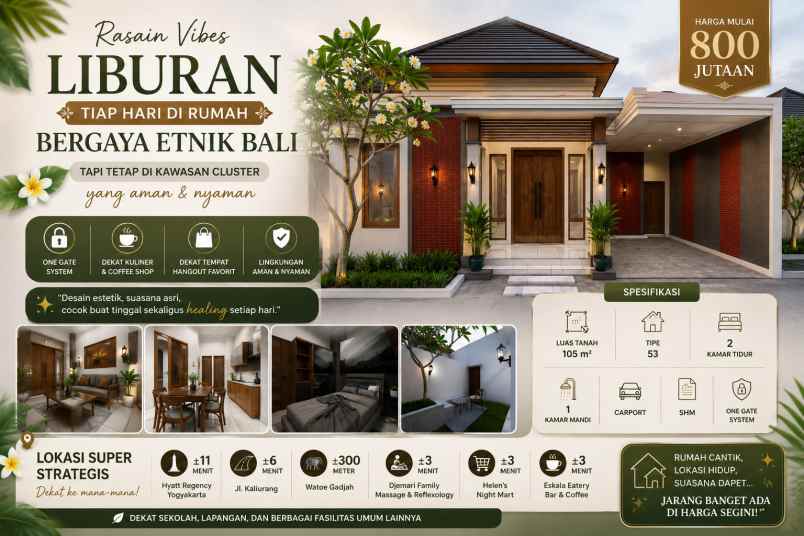 rumah cantik dengan vibes resort di tengah kota