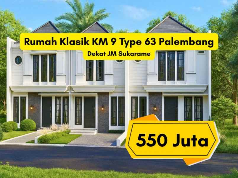 rumah di km 9 palembang dekat jm sukarame shm