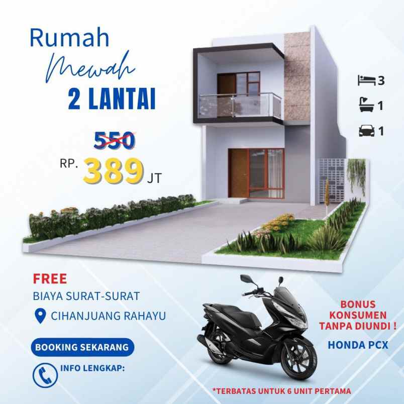 Rumah 2 Lantai Harga Promo Launching Di Cihanjuang Rahayu