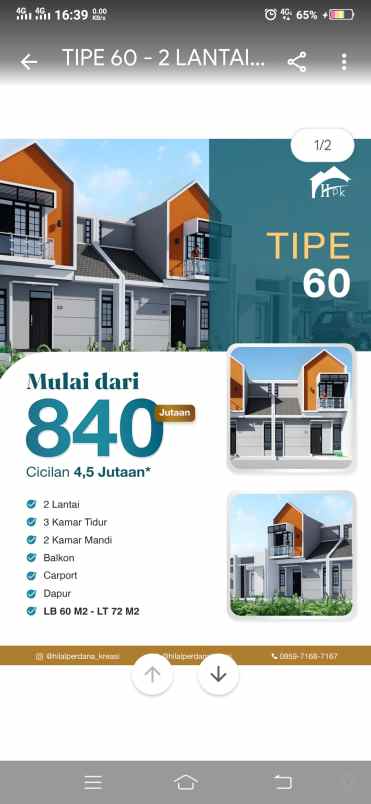 rumah view gunung dan view alam dibawahnya