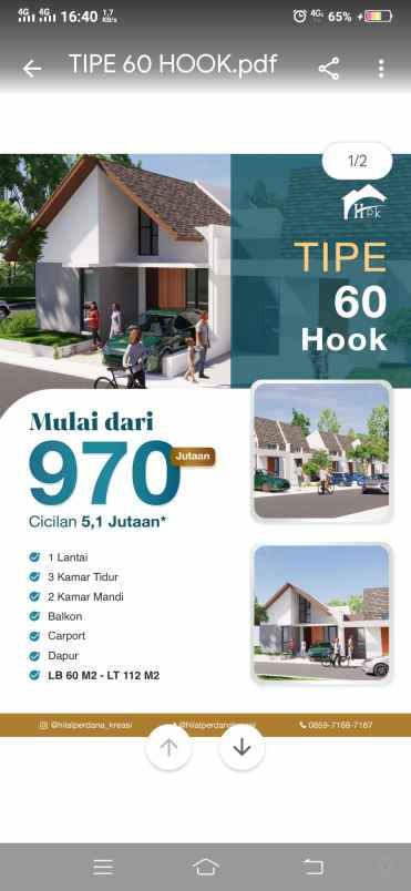 rumah view gunung dan view alam dibawahnya