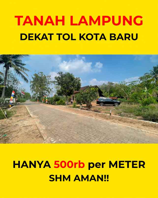tanah kavling rumah lampung kota baru shm