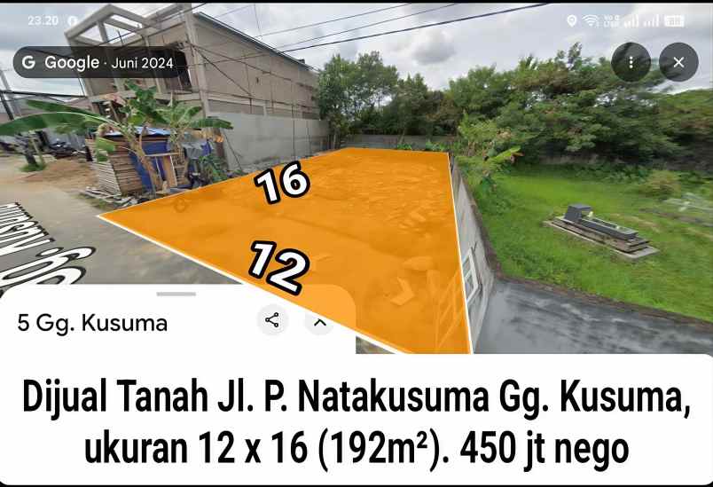 tanah siap bangun pangeran natakusuma 450 jt nego