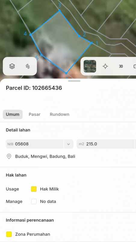 dijual 2 15 are jl kahyangan buduk mengwi
