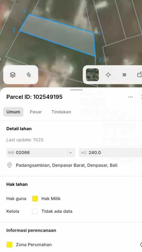 dijual 2 4 are jl gunung talang padangsambian denpasar