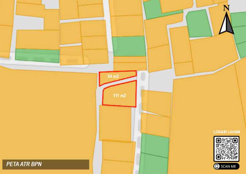 dijual 2 bidang tanah kosong di larangan tangerang