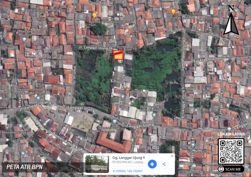 dijual 2 bidang tanah kosong di larangan tangerang