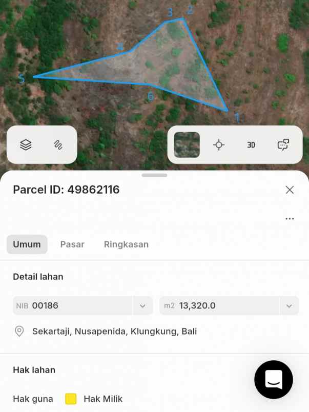 dijual 38 ha loss tebing tanglad nusa penida klungkung