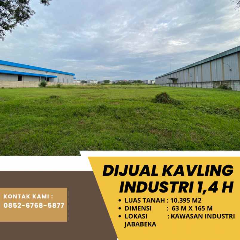 dijual kavling industri jababeka 1 4 hektar
