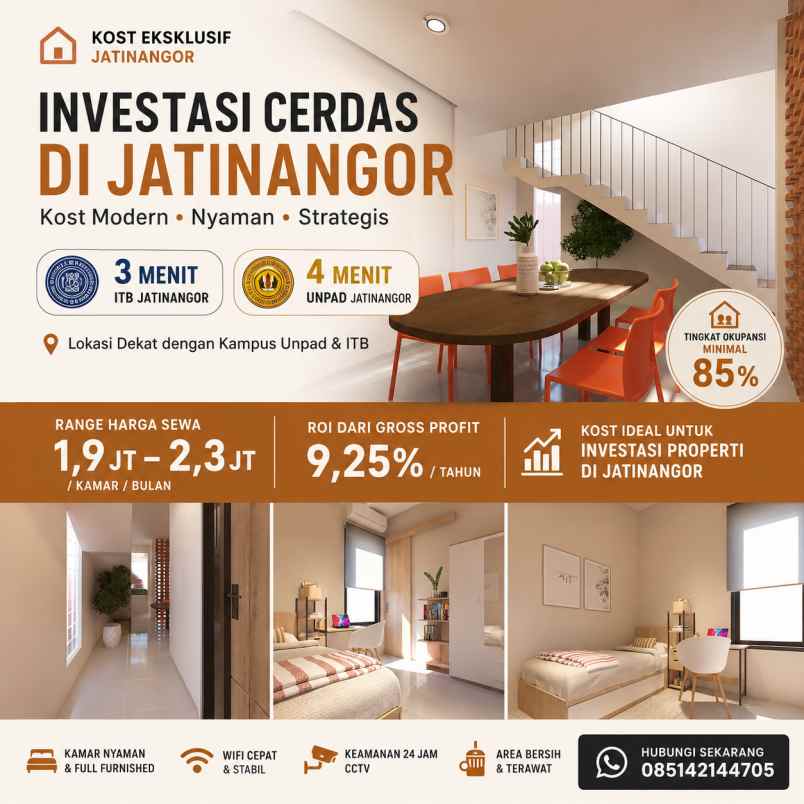 dijual kosan 8 kamar full furnish hanya 4 menit unpad