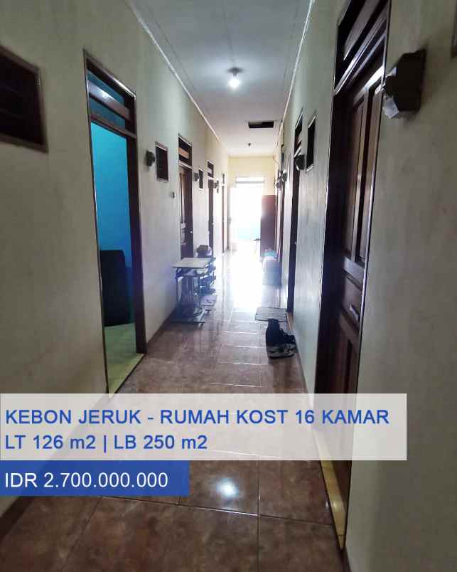 Rumah Kost 16 Kamar Tidur Murah Dijual Di Kebon Jeruk Jakarta Barat