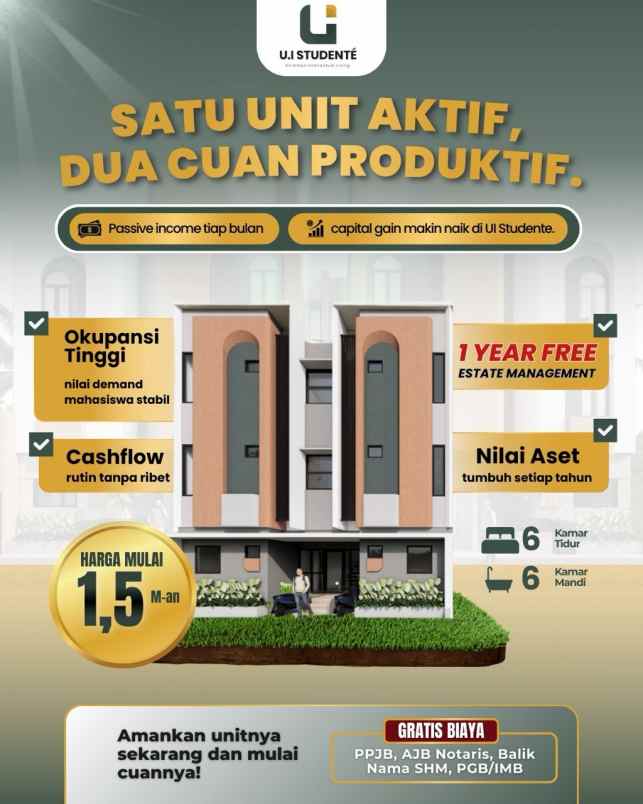 dijual kost vokasi ui depok
