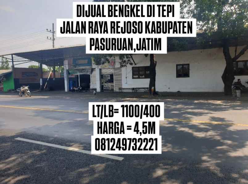dijual ruko gudang kantor jalan raya rejoso