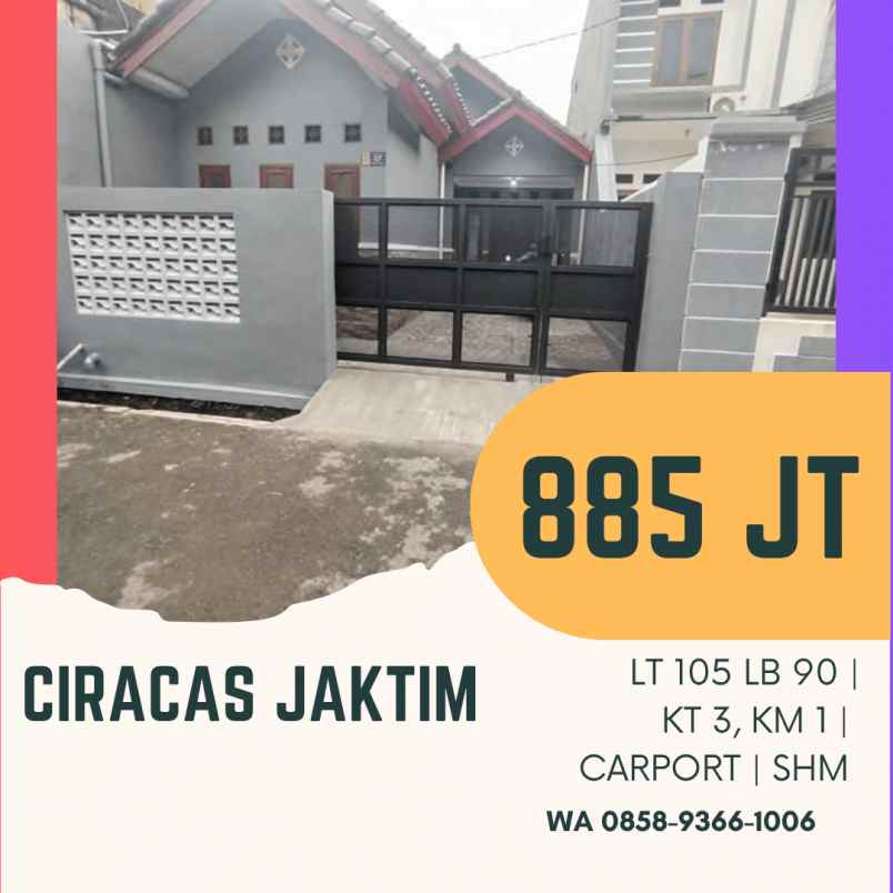 dijual rumah ciracas