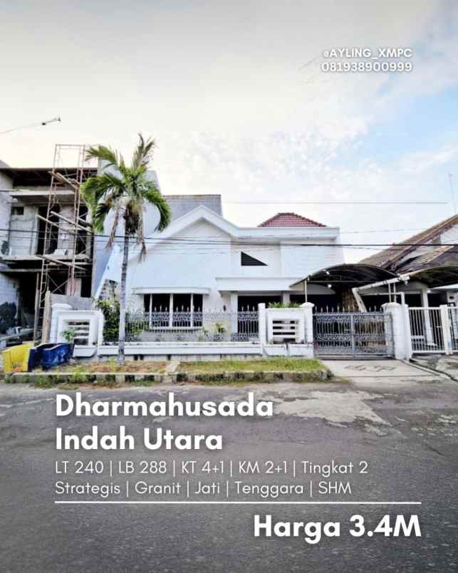 dijual rumah dharmahusada indah utara