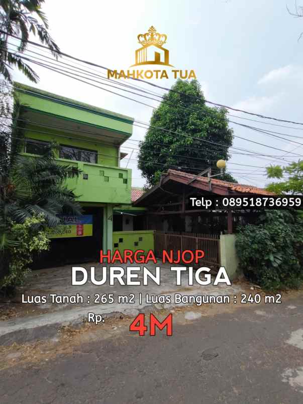 dijual rumah duren tiga