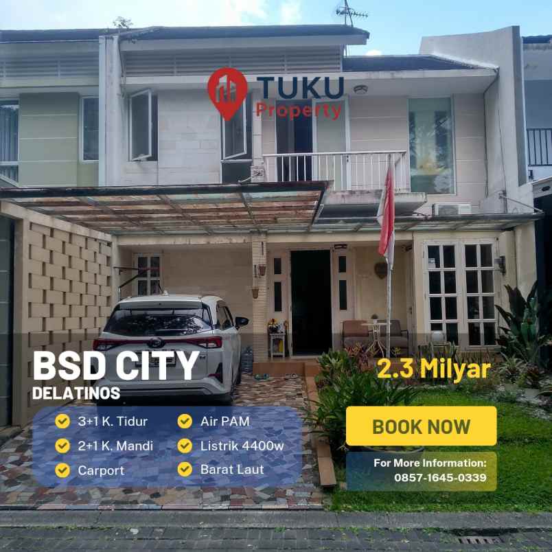 dijual rumah furnished murah di delatinos bsd