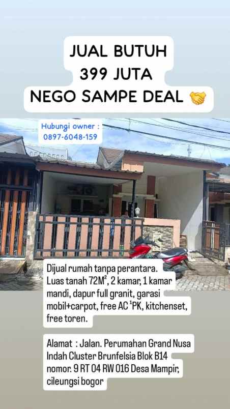 dijual rumah grand nusa indah cileungsi