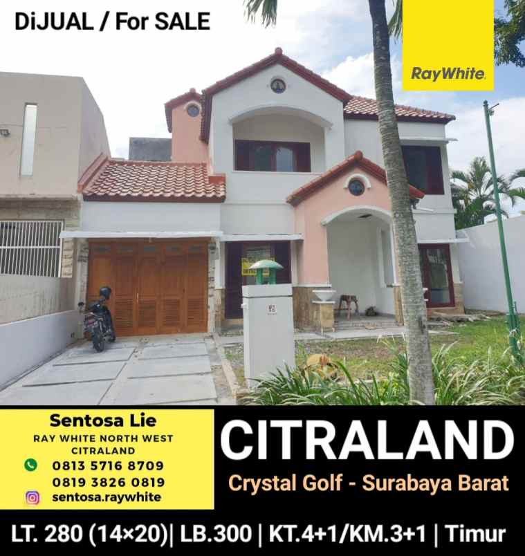 dijual rumah jalan crystal golf citraland