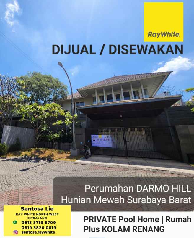 dijual rumah jalan darmo hill