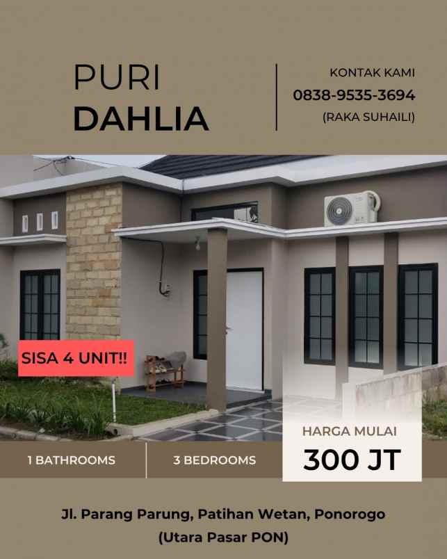dijual rumah jl parang parung patihan