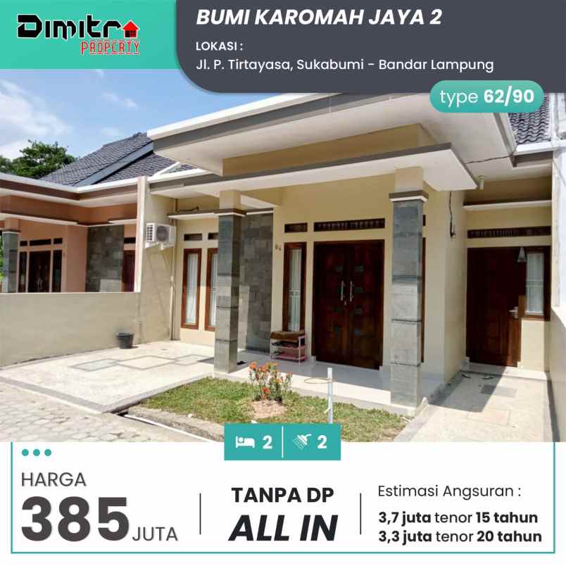 Dijual Rumah Tanpa Dp Belakang Tirtayasa Bandar Lampung