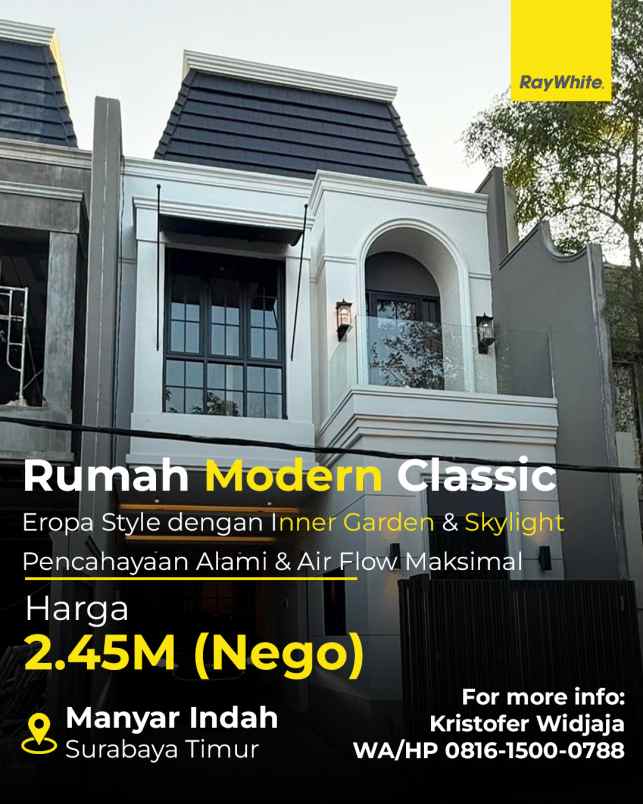 dijual rumah manyar indah manyar indah