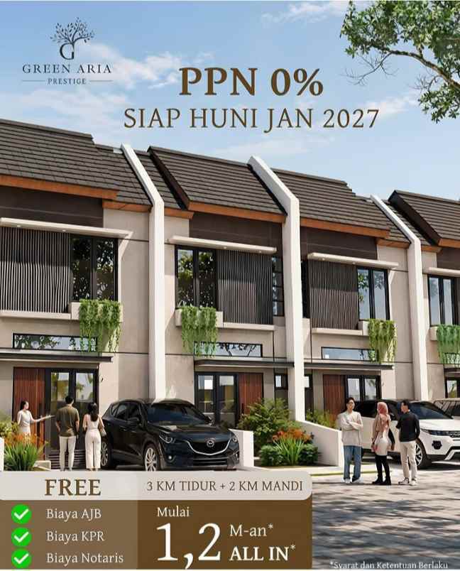 dijual rumah minimalis moderen green aria 2 ciputat