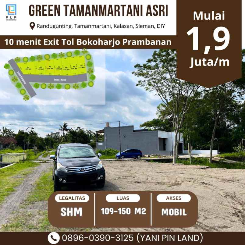 dijual tanah dekat exit tol bokoharjo prambanan