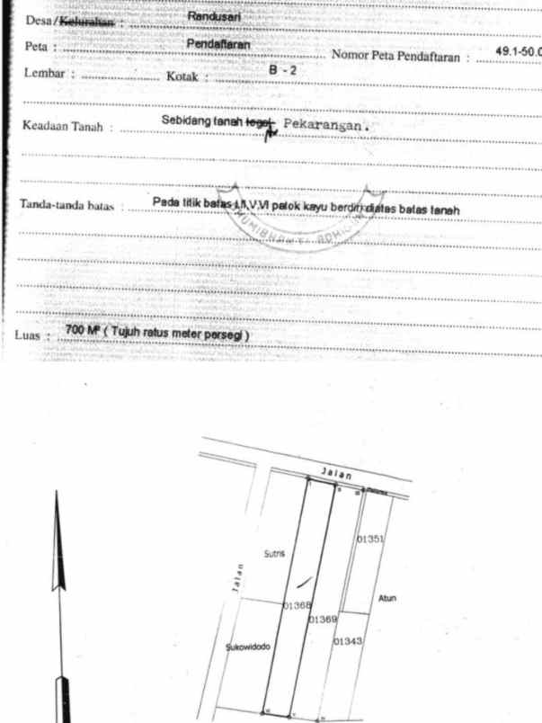dijual tanah dekat pabrik hansol boyolali