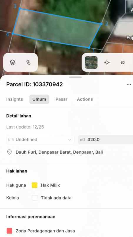 dijual tanah jl diponegoro