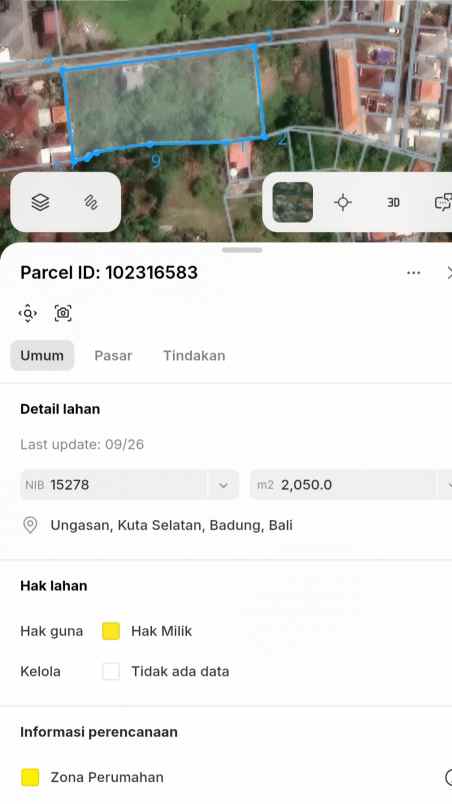 dijual tanah jl pura batu pageh bali cliff