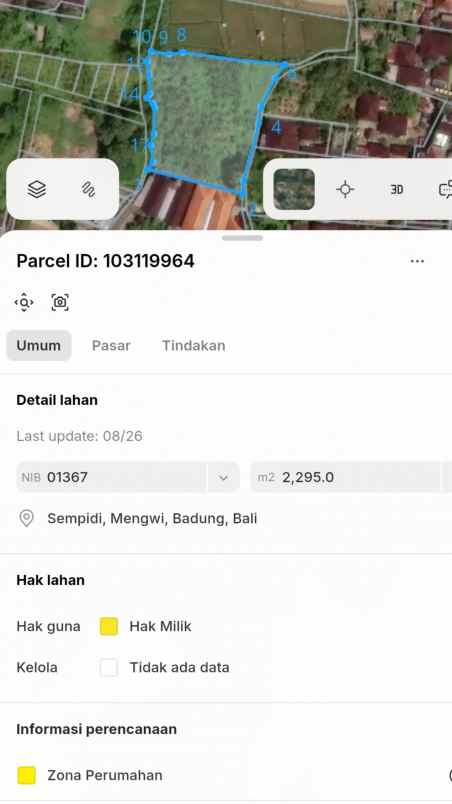 dijual tanah jl raya dalung