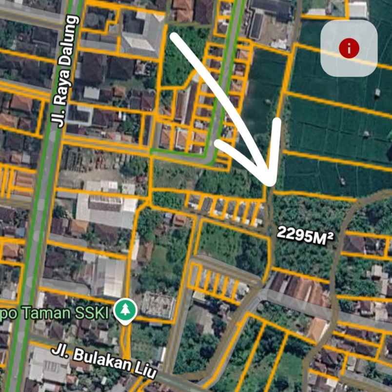 dijual tanah jl raya dalung