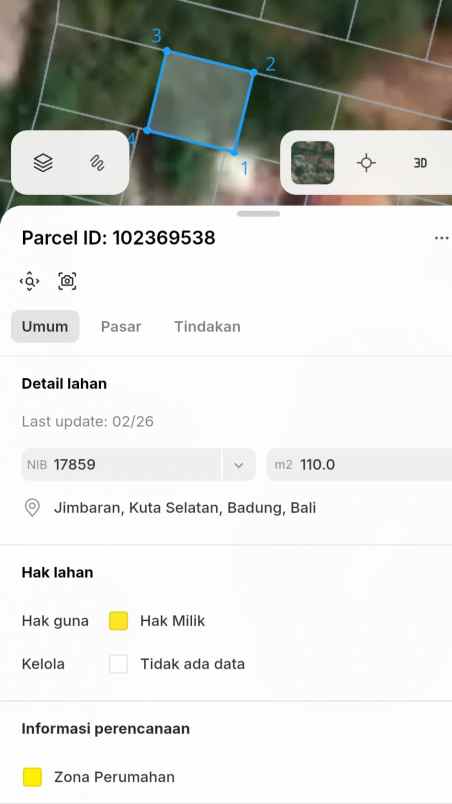 dijual tanah jombaran uluwatu