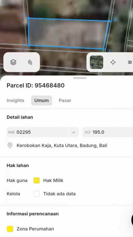 dijual tanah muding mekar