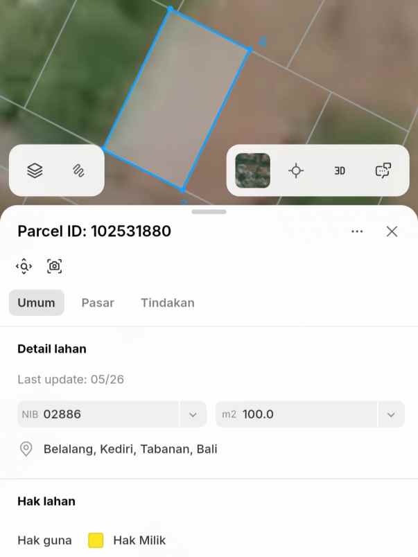 dijual tanah perum damai residence