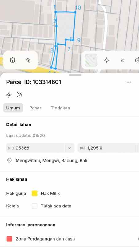 dijual tanah raya denpasar gilimanuk