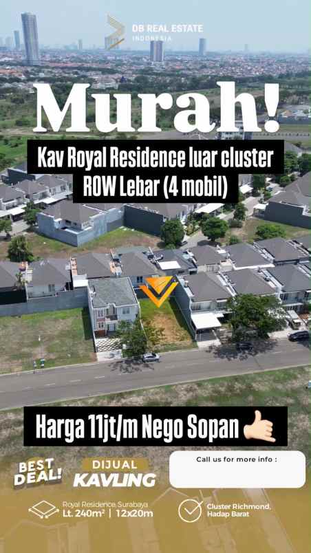 dijual tanah richmond royal residence