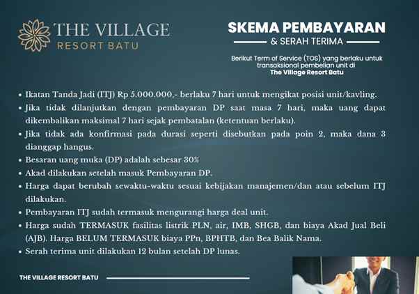 dijual villa metro sisir the village resort