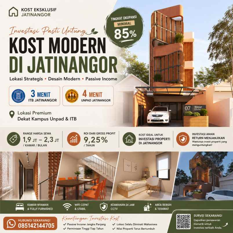 investasi kosan dekat unpad 8 kamar full furnish