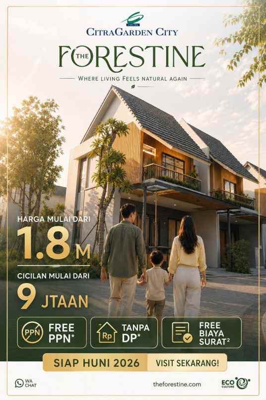 jual rumah baru di the forestine citra 8