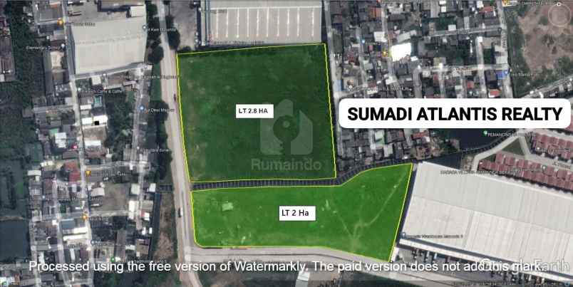 jual sewa tanah 2 hektar marunda bekasi