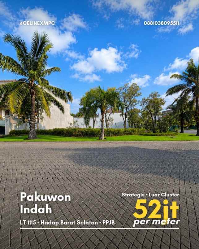 kavling pakuwon indah luar cluster depan kolam bebek